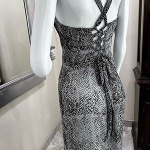 Gray Halter Backless Sundress for Cocktail
